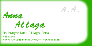 anna allaga business card